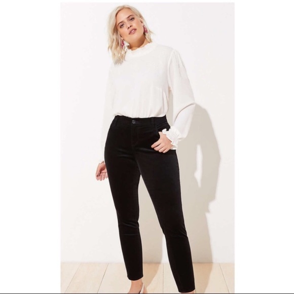 LOFT Plus Black Midrise Velour Skinny Pants size 22 NWT - Picture 9 of 16